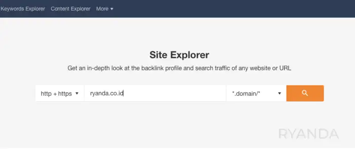 Ahrefs Site Explorer pada seo tools berbayar