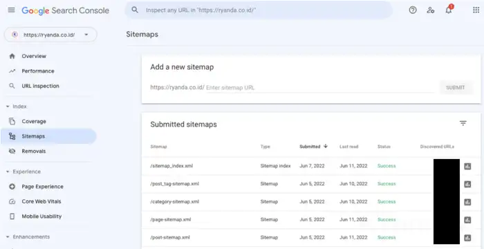 Melakukan submit sitemap website di Google Search Console